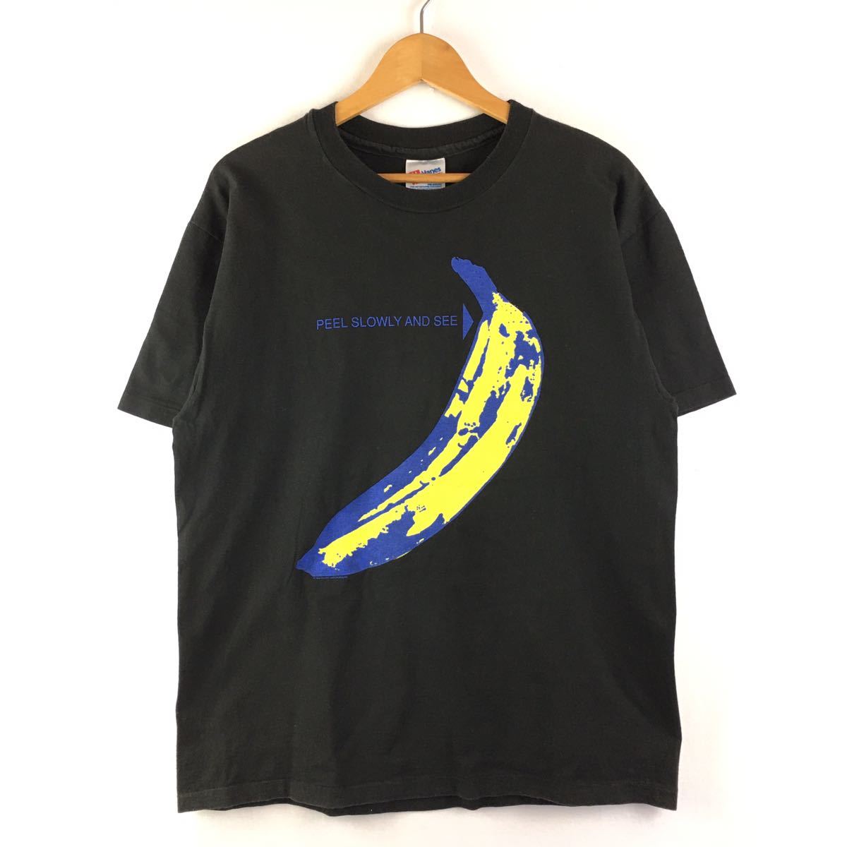  Vintage 90s[Velvet Underground] блокировка футболка USA производства L ANDY WARHOL LOU REED BJORK SADE SONIC YOUTH pop искусство частота T б/у одежда 