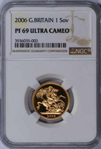 イギリス、2006ソブリン、金貨 プルーフ、NGC PF69 UCAM 硬貨