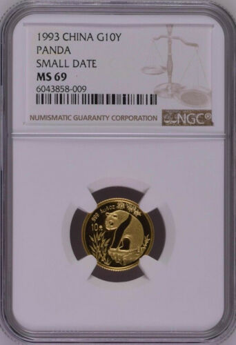 NGC MS69 1993中国1/10オンス金貨 ・パンダコイン 硬貨