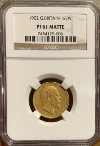 1902 SOVEREIGN NGC PF61 MATTEキングエドワードVII 金貨 SOVEREIGN 硬貨