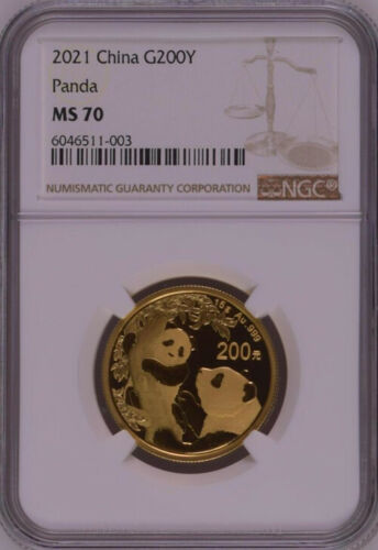 NGC MS70 最高鑑定 2021年中国パンダ15グラム金貨 コイン 硬貨