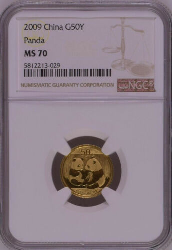 見事な NGC 硬貨 2009年中国パンダ1/10オンス金貨 最高鑑定 MS70 その他