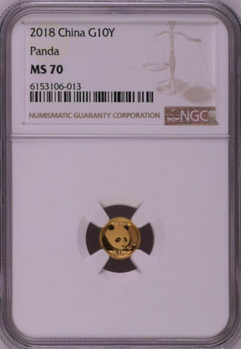 NGC MS70 最高鑑定 2018年中国パンダ1グラム金貨 コイン 硬貨