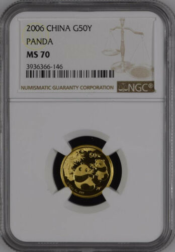 NGC MS70 Максимальная оценка 2006 китайская панда 1/10 унция золотая монета
