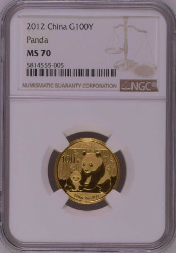 NGC MS70 最高鑑定 2012年中国パンダ1/4オンス金貨 コイン 硬貨
