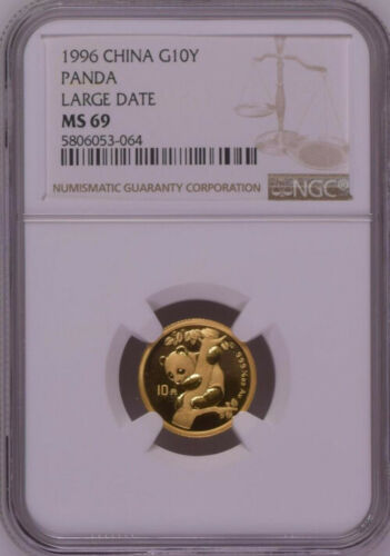 NGC MS69 1996年中国パンダ1/10オンス金貨 硬貨_画像1