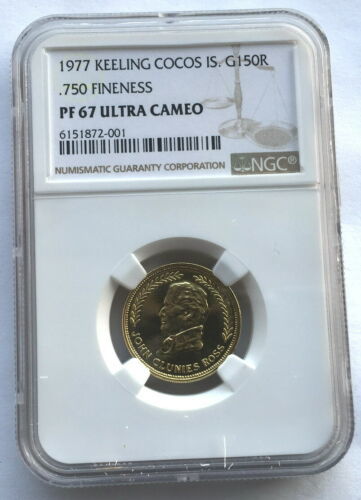 キーリングココス1977ジョンClunies 150ルピーNGC PF67金貨 コイン、唯一 290pcs 硬貨