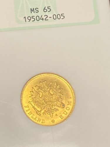 1882 FINLAND10-M Markkaa gold coin -arek Thunder MS 65 coin LL * RARE DATE coin 