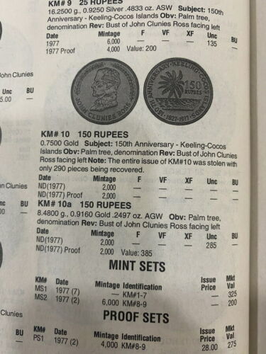 キーリングココス1977ジョンClunies 150ルピーNGC PF67金貨 コイン、唯一 290pcs 硬貨_画像3