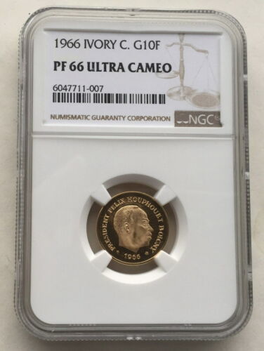 コートジボワール1966象 10フランNGC金貨 コイン、プルーフ 硬貨 www