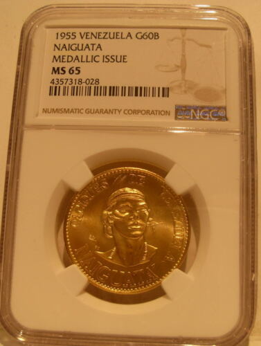 benezela1955 gold coin 60 Bolivares NGC MS65 chief s series - Naiguata coin 