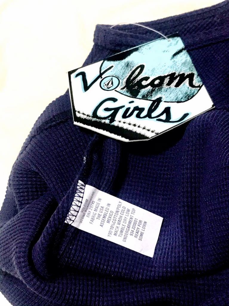 新品●VOLCOM/ボルコム● girls ワッフル無地　キャミソール　Mサイズ ネイビー_画像4