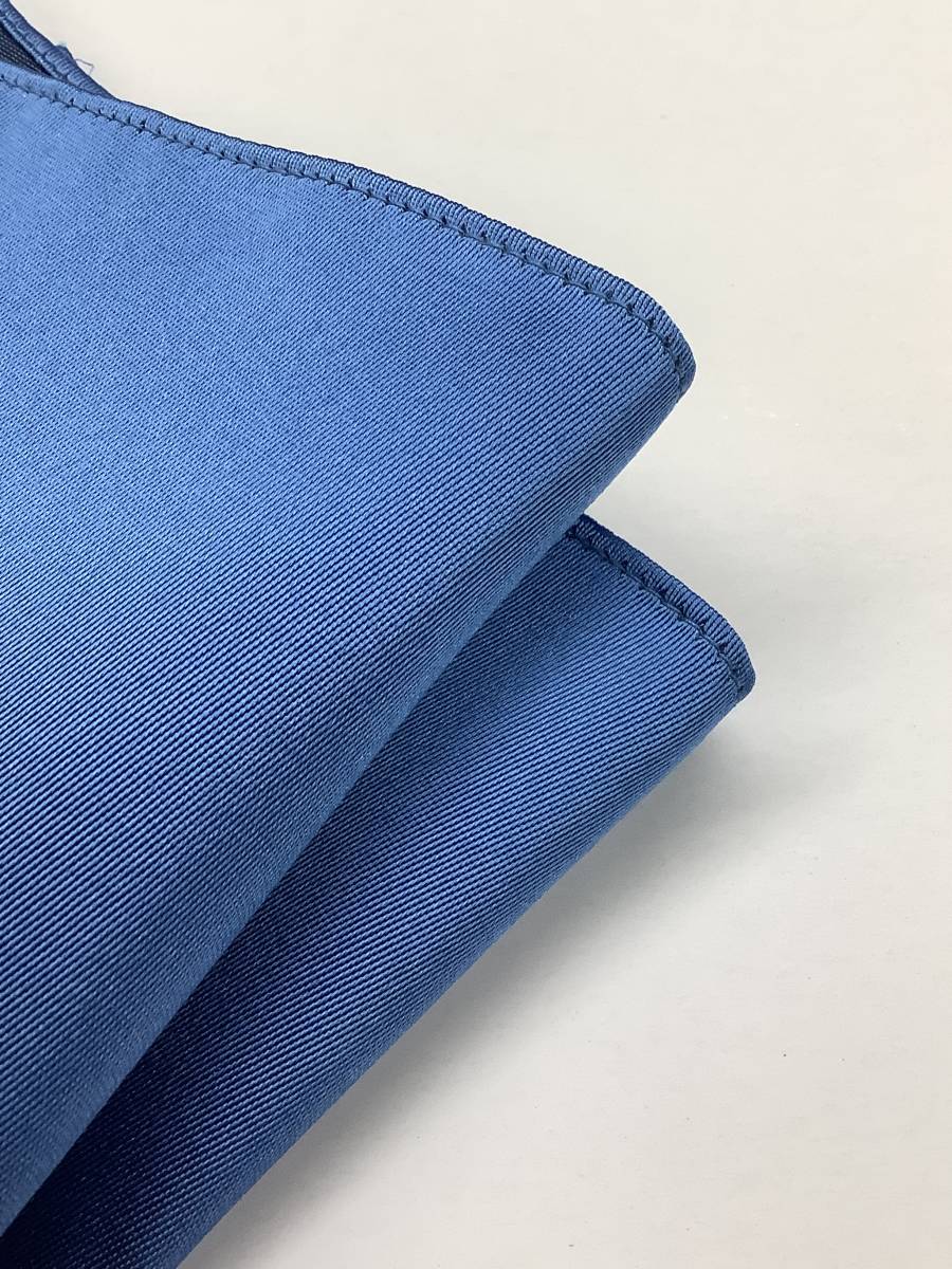 新品 最高級シルク100%ポケットチーフ 日本製　サックス水色ブルー無地　お買い得サービス_画像4