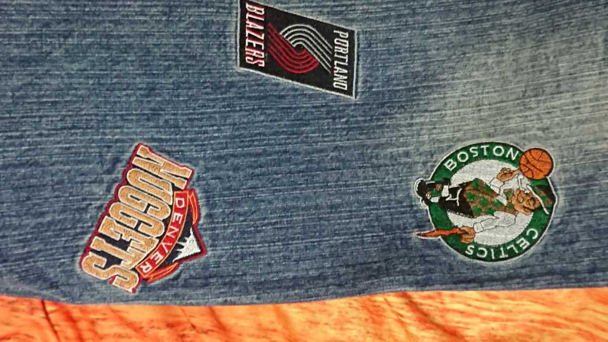 NBA,EST,1996, indigo Denim team embroidery badge, all team, rare jeans W38