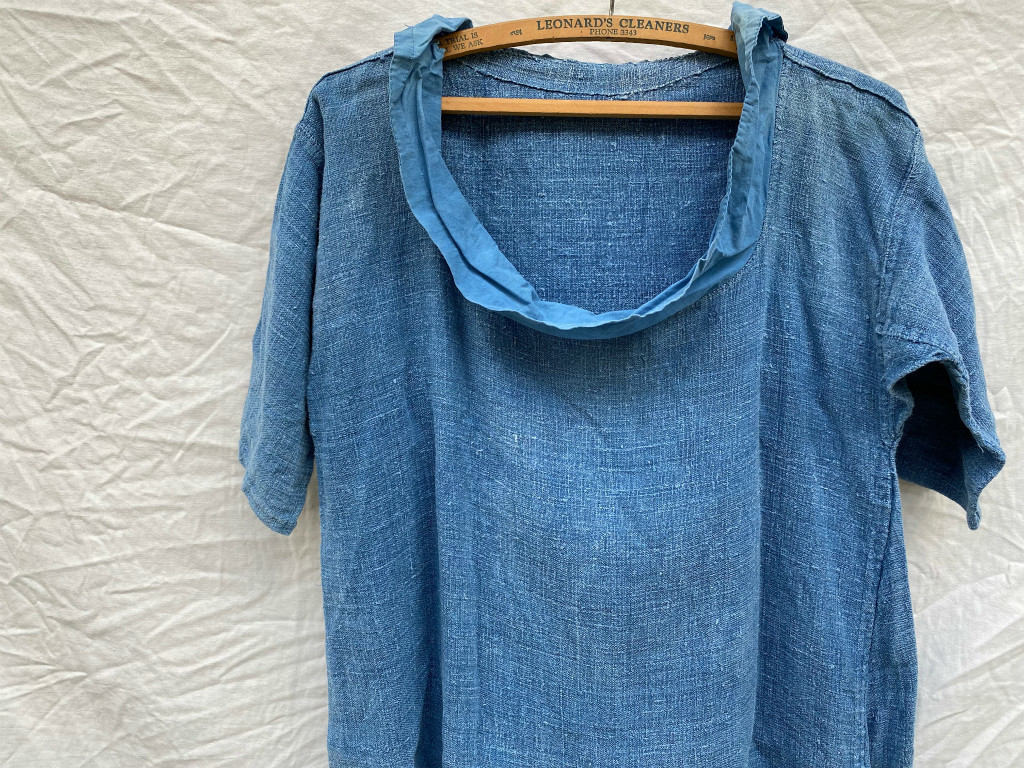 00s10s20s フレンチ アンティーク リネン スモック インディゴ FRENCH ANTIQUE LINEN SMOCK INDIGO ジャンヌバレ BOUTIQUE JEANNE VALET