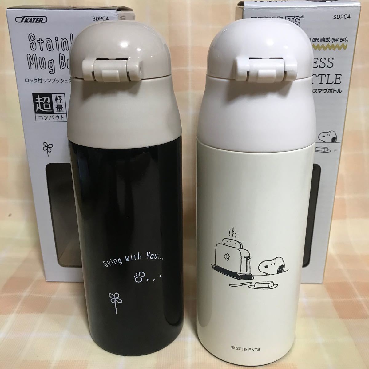 【2本】NEKOTTO スヌーピー  ★ ロック付ステンレスマグボトル360ml