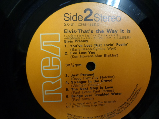 エルヴィス?プレスリーELVIS PRESLEY/エルヴィス?オン?ステージvol.1 ELVIS-THAT'S THE WAY IT IS●帯付LP