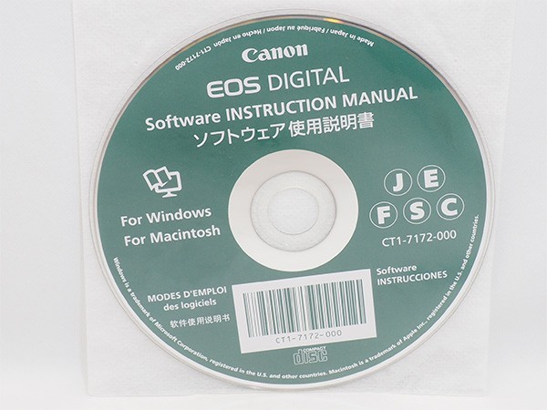 Canon EOS DIGITAL ソフトウェア使用説明書 CT1-7172-000 Software INSTRUCTION MANUAL CD-ROM キャノン 管12914_画像1