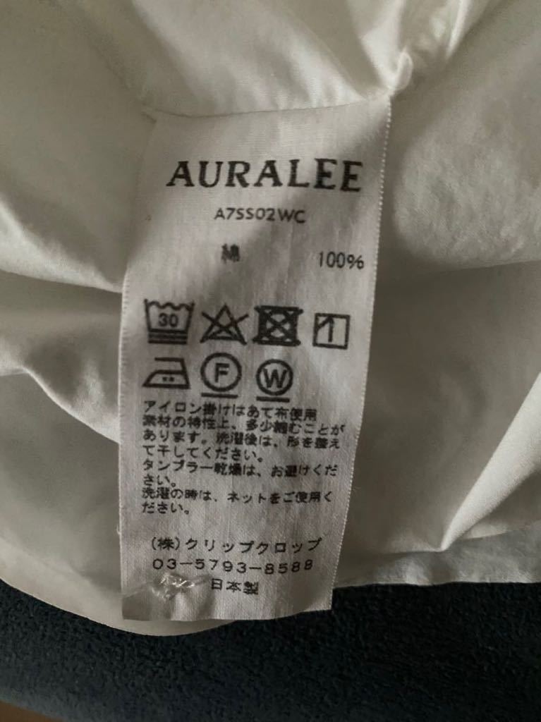 美品☆AURALEE オーラリー 半袖シャツ ホワイト 4 オープンカラー