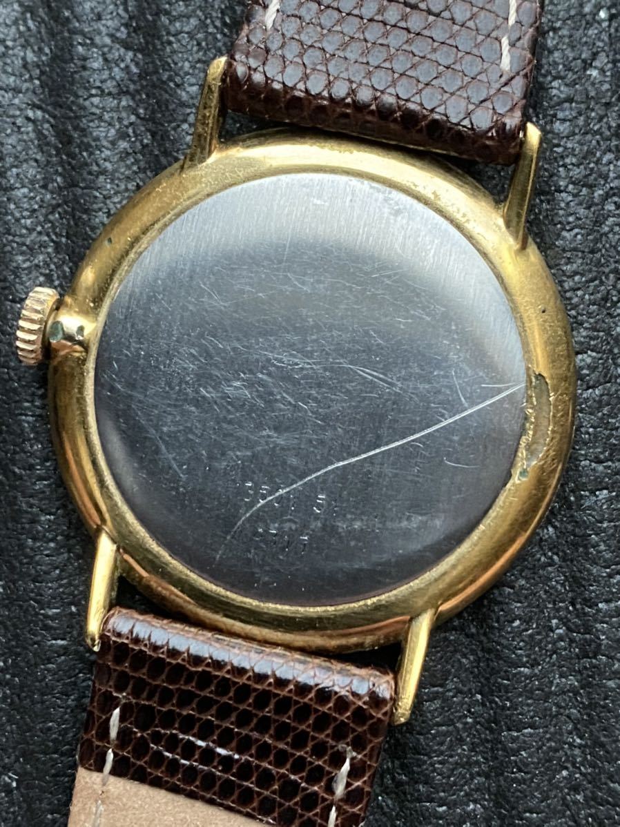  rare * fur bru* louver Vintage hand winding wristwatch Gold period unknown FAVRE-LEUBA archive 