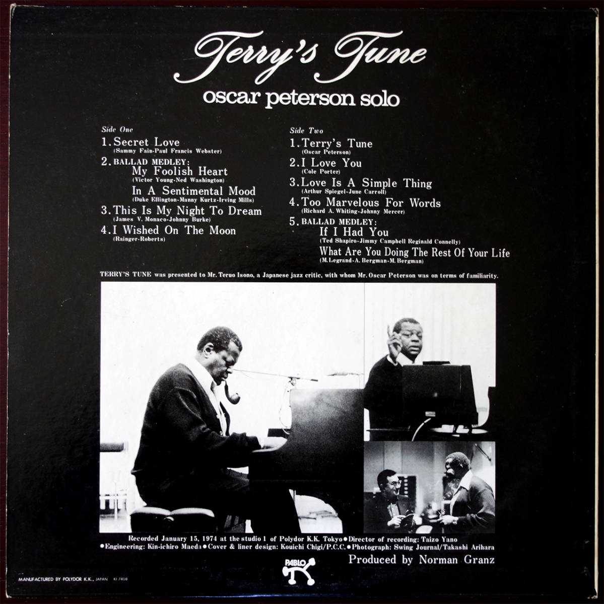 Oscar Peterson Solo Terry's Tune オスカーピーターソン ソロ テリーズ・チューン LPレコードを出品します。の画像2