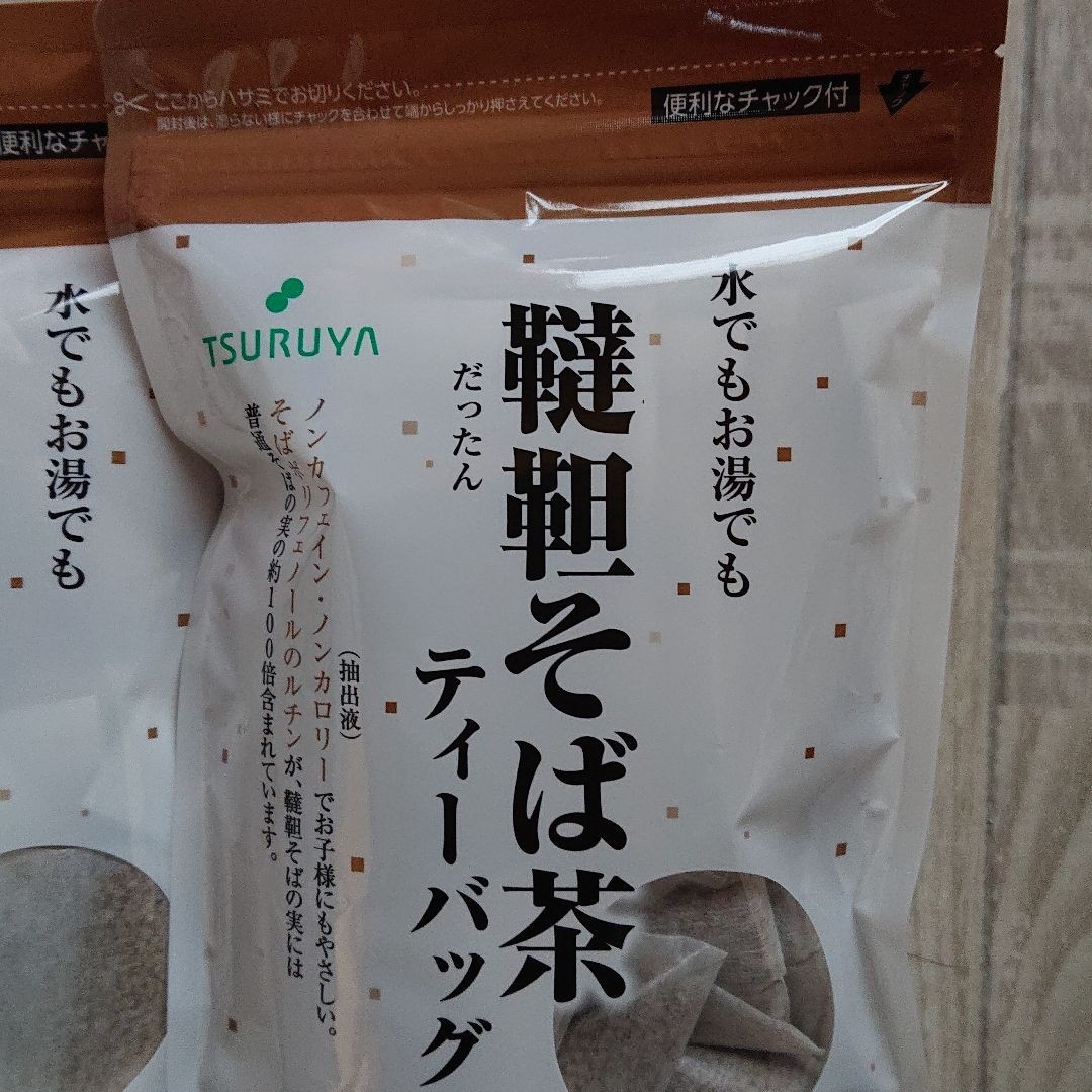 ツルヤ水でもお湯でも韃靼そば茶ティーバッグお徳用2袋