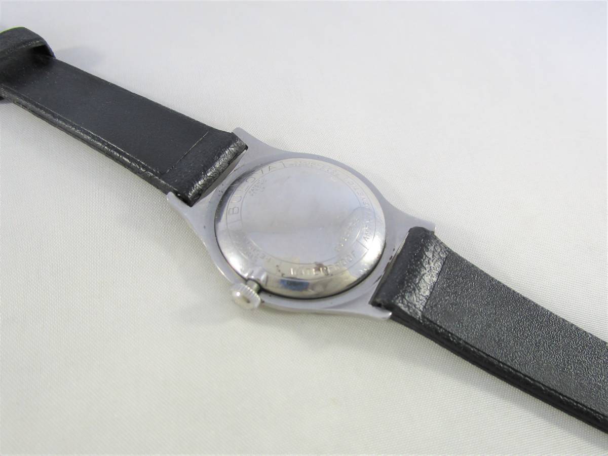 1957年製 BULOVA ブローバ ビンテージ アンティーク 手巻き 腕時計 17石 1960年代アメリカ ヴィンテージ男性用 メンズ ウォッチ 新品ベルト_画像8