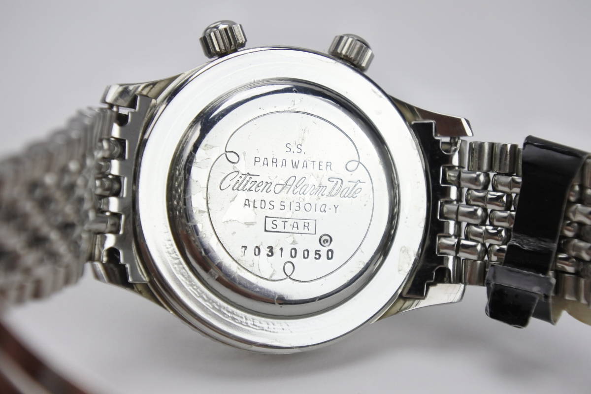 *** dead stock 1967 year made Citizen 4H alarm 21 stone hand winding gentleman wristwatch original belt ultimate beautiful goods 