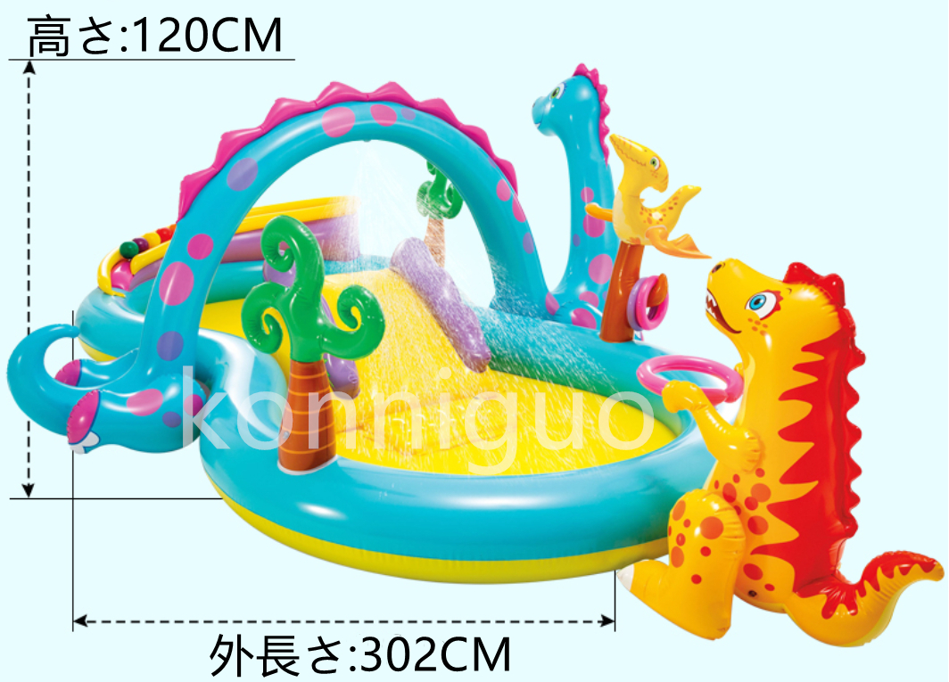  summer measures goods sliding animal swimming pool inflatable castle Rainbow dinosaur home use child comfort . pool A110