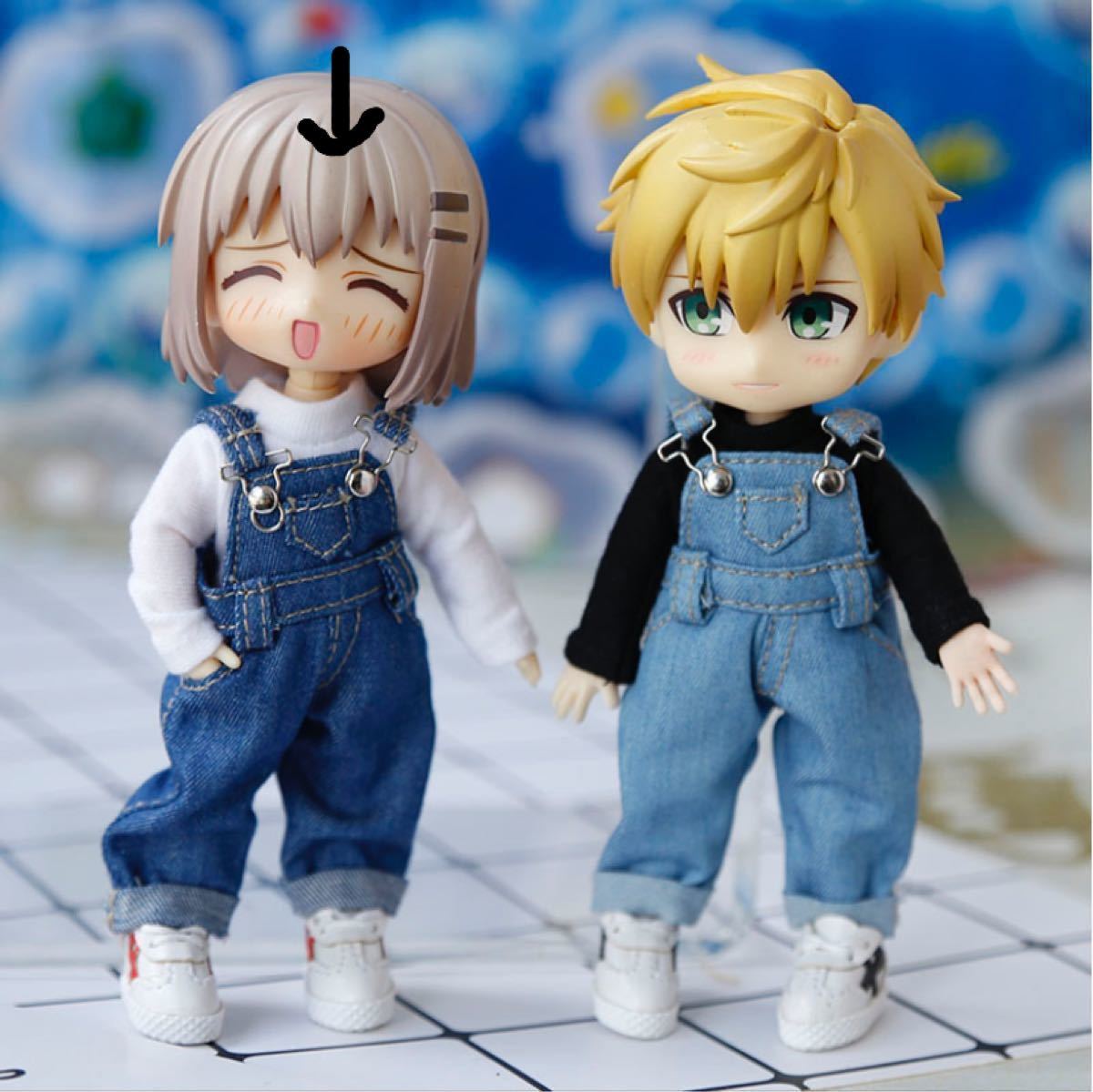 オビツ11 デニムサロペット ブルー アウトフィット