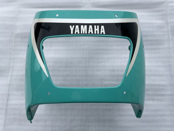 TZR250 3MA サンマ 純正 アッパーカウル フロントカウル 1990年 ライトシアンソリッド/ブラック 補修用 ストック 未使用 激レア 希少 廃番_画像2
