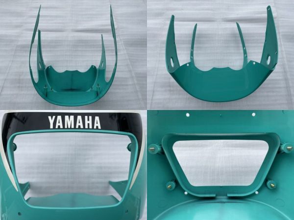 TZR250 3MA サンマ 純正 アッパーカウル フロントカウル 1990年 ライトシアンソリッド/ブラック 補修用 ストック 未使用 激レア 希少 廃番_画像8