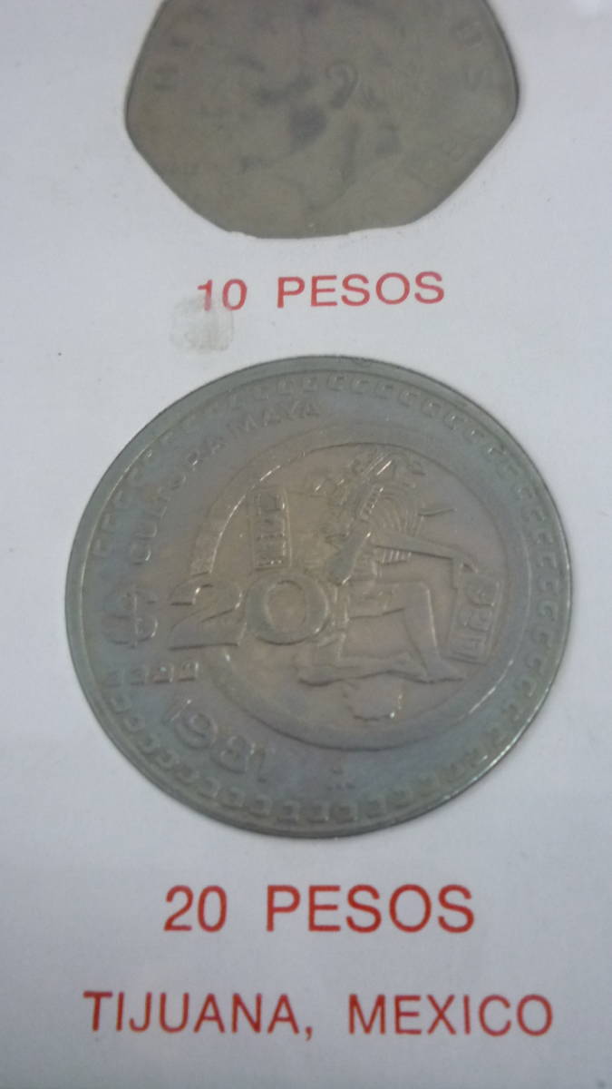 30324-8 MEXICO コイン 6個 額入り ESTADOS UNIDOS MEXICANOS MODERN MINOR COINAGE TYPE SET  TIJUANA，MEXICO メキシコの画像9