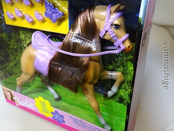  новый товар 2001 12 дюймовый размер Barbie шланг каштан шерсть лошадь 67017 Barbie Horse Meadow Mares Butterfly MATTEL Mattel 