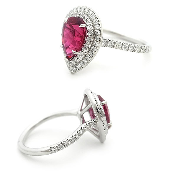 [ green shop pawnshop ] Tiffany so rest ring rube light 2 -ply diamond Pt950[ used ]