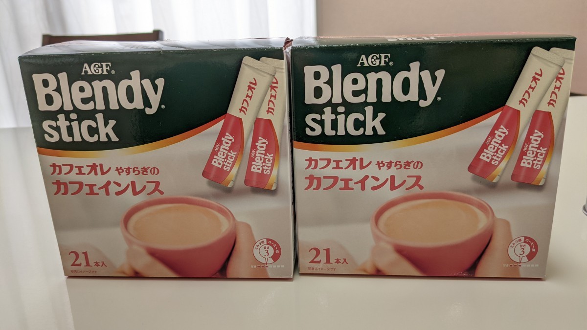 味の素AGF ブレンディ スティック カフェオレ やすらぎのカフェインレス 21本入×２箱