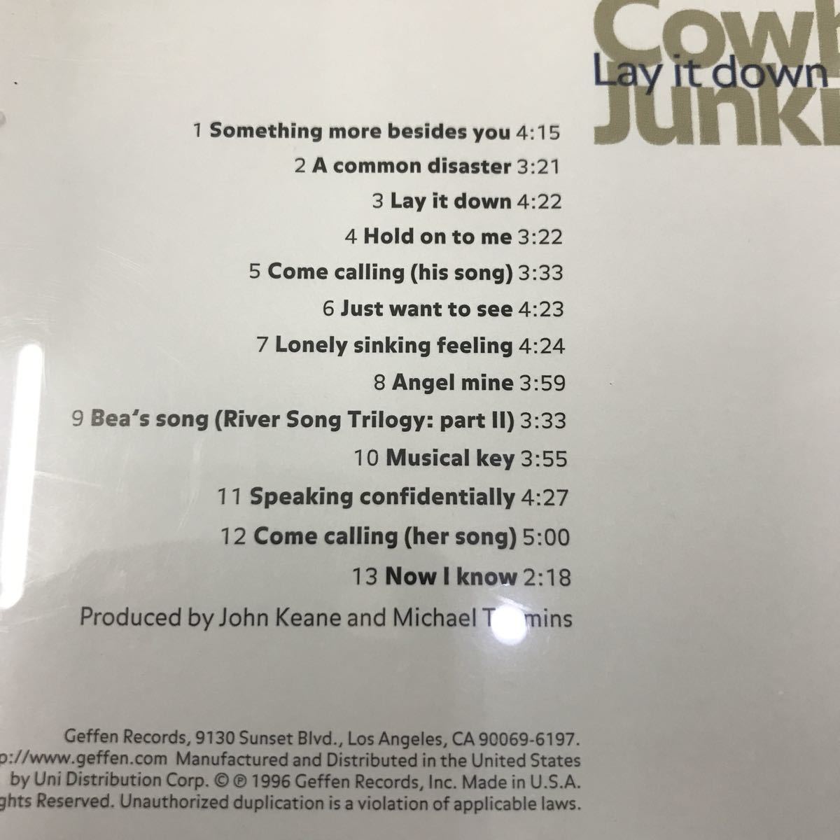 CD 輸入盤 中古【洋楽】長期保存品 COWBOY JUNKIES