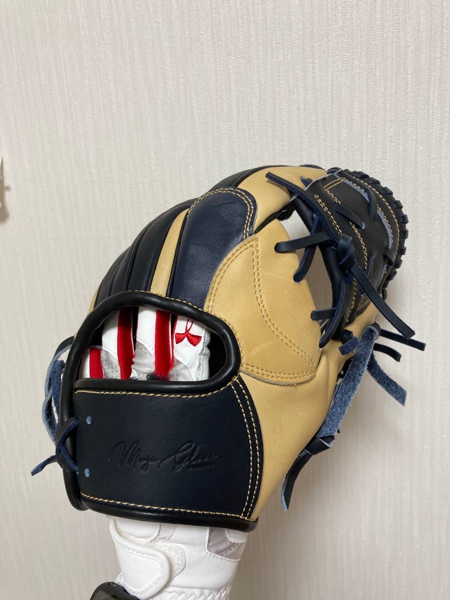 美品】MUJIグラブ 硬式 内野手用 グラブケース付 型付け済 美品】MUJIグラブ 硬式 内野手用 グラブケース付 型付け済