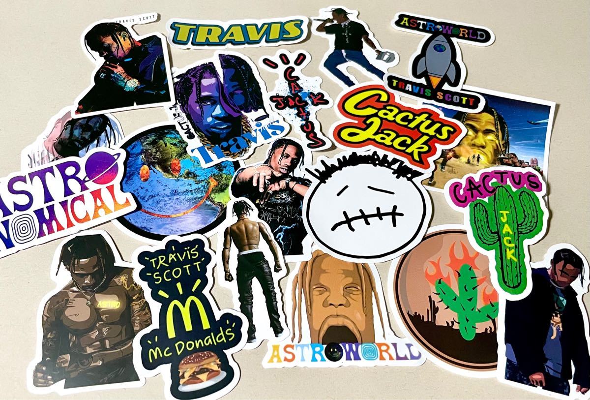 トラビススコット防水ステッカーセット アストロワールド カクタスジャック スケートボード Travis astro Cactus