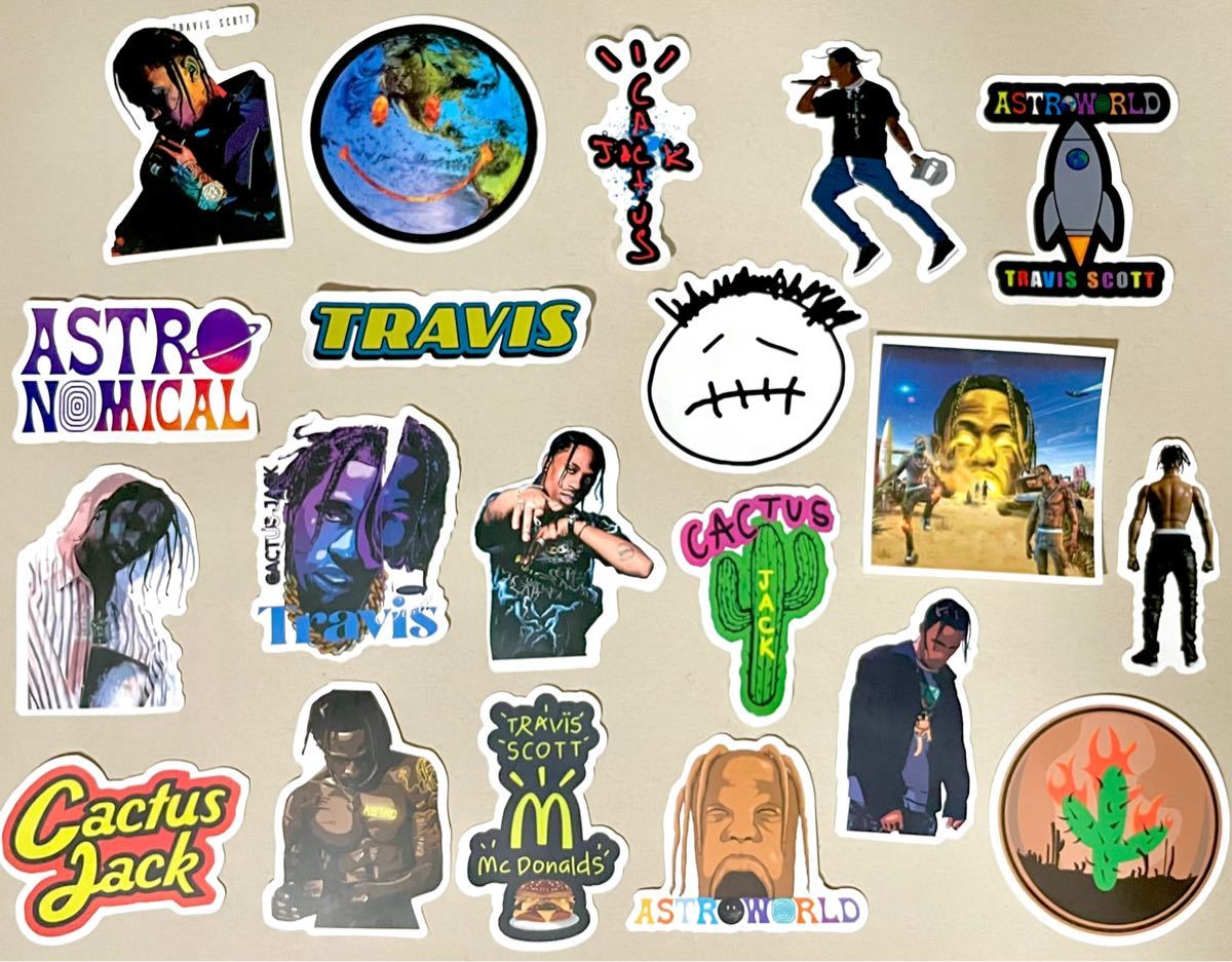 トラビススコット防水ステッカーセット アストロワールド カクタスジャック スケートボード Travis astro Cactus