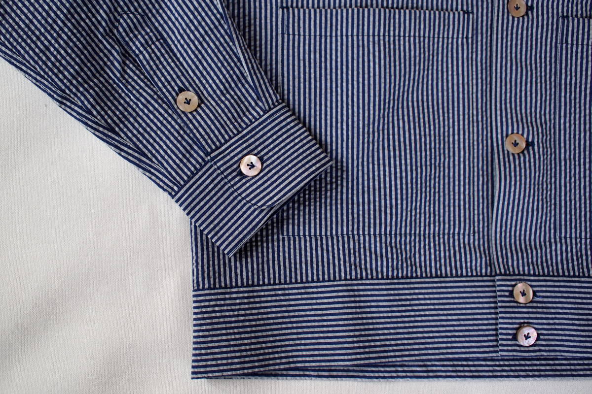 新品タグ付 THE GIGI BELL 春夏 コットン シアサッカー調 ネイビー系
