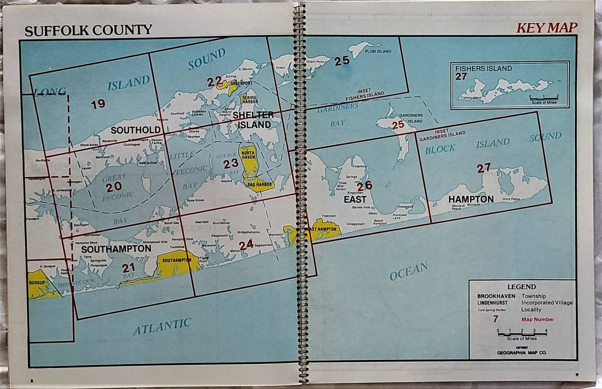 1980年代 ニューヨーク州 サフォーク郡　 道路地図 ドライブ地図 アトラス　A_画像6