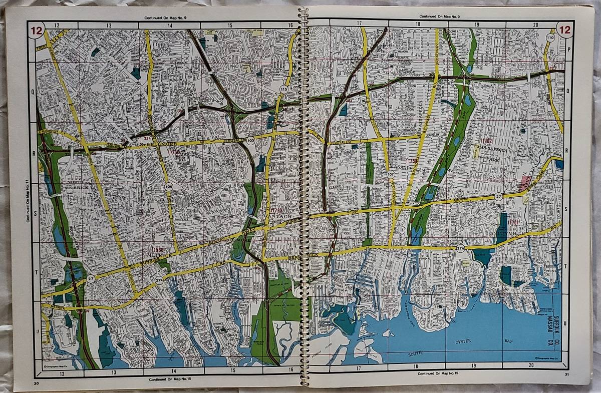 1980年代 ニューヨーク州 ナッソー郡　 道路地図 ドライブ地図 アトラス　A_画像6