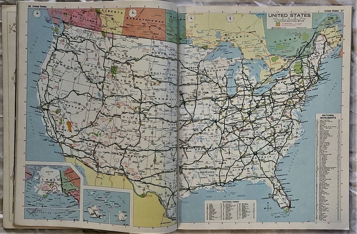 1982 год America высокая скорость карта дорог Atlas Interstate Road Atlas RAND McNALLY 1982