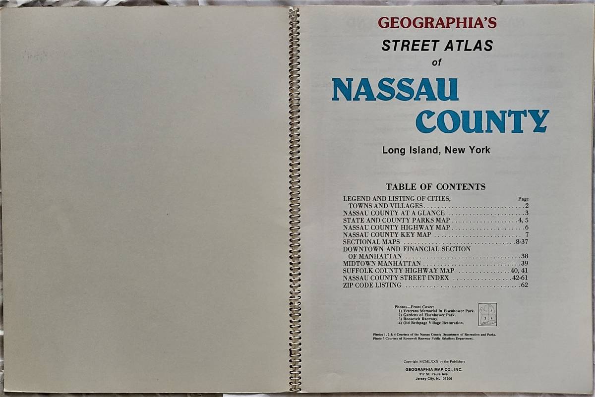 1980年代 ニューヨーク州 ナッソー郡　 道路地図 ドライブ地図 アトラス　A_画像3