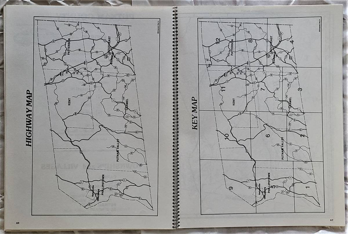 1980年代 ニューヨーク州 ウエストチェスター郡、パットナム郡 道路地図 ドライブ地図 アトラス