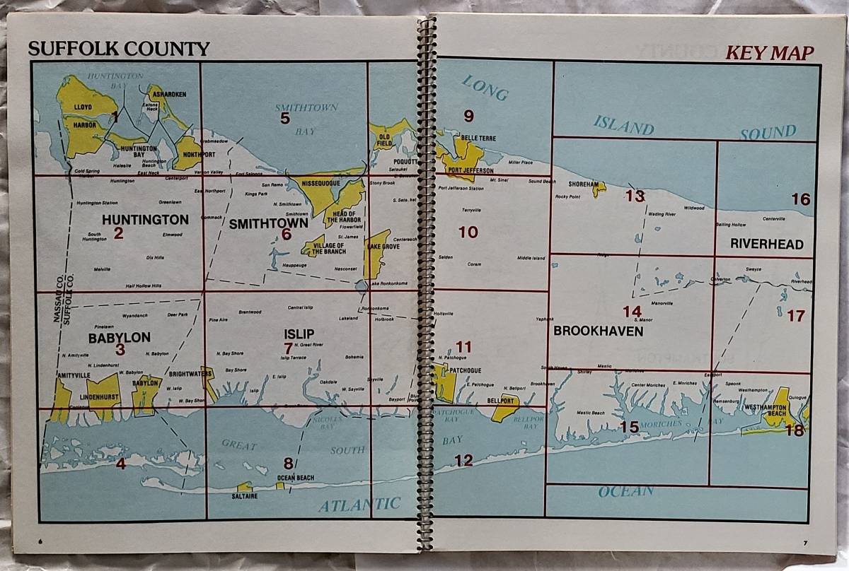 1980 годы New York .sa вилка уезд карта дорог Drive карта Atlas B
