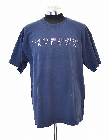 米国製 90's TOMMY HILFIGER（トミーヒルフィガー）LOGO Tee ロゴ プリント クルーネック Tシャツ USA 半袖T-SHIRT VINTAGE ヴィンテージの画像1