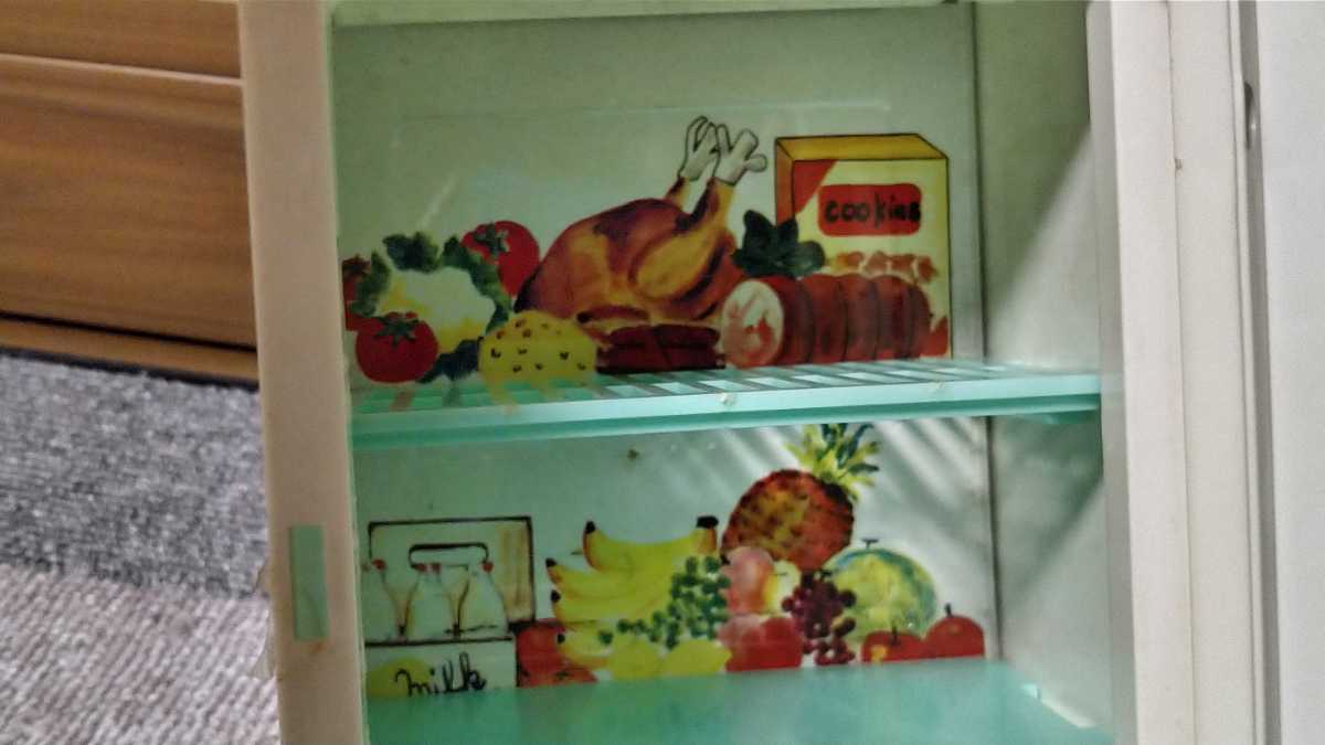  Manufacturers unknown old tin plate refrigerator floral print retro pop Yonezawa?