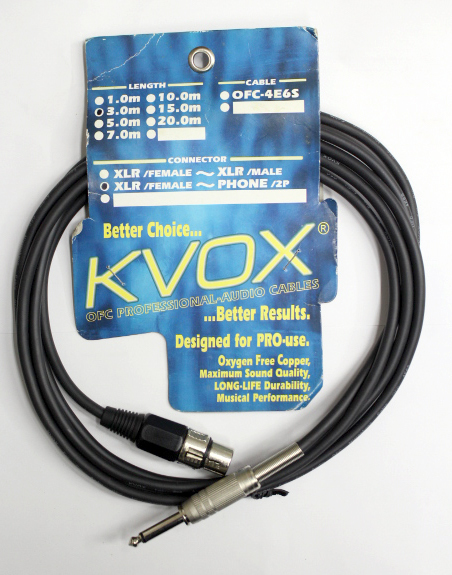 未使用品 KVOX クボックス 高品質マイクケーブル XLR(メス)-PHONE 3m_画像1